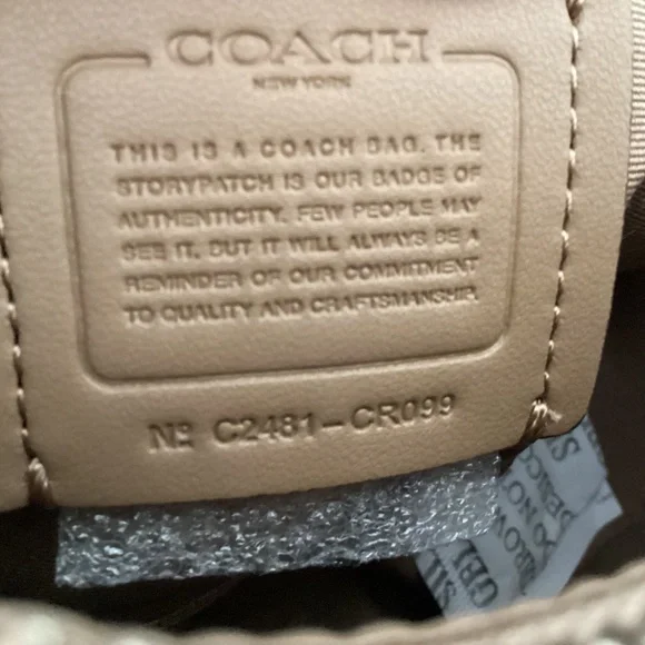 Coach Teri Silver/Taupe/Beige Smooth Leather Shoulder Crossbody Bag CR099 NWOT - Picture 10 of 16